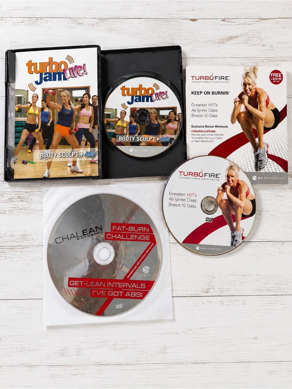 Beachbody Chalene Johnson Turbo Jam TurboFire Chalean Extreme 3 DVD Workout Set